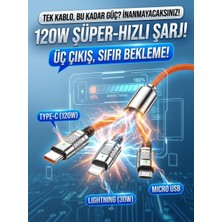 Bowie 3 Başlıklı Tüm Telefonlara Uyumlu Şarj ve Data Kablosu For iphone For Samsung For Xiaomi Telefon Tablet Destekli