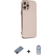 Marsilyan™- iPhone 12 Pro Max Kılıf Yankı Serisi - Siyah Joko Magic 5d Cam + Metal Kamera Lens Koruma Cam - Kı