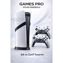 Games 5 Pro Kablosuz Çift Kol Oyun Konsolu Uyumlu 4k-Hdmı 53 Emulatör 30000 Oyunlu 2.4g Gaming Atari