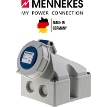 Mennekes 9301 Endüstriyel Priz, 2p+E, 230 V, 16A, Duvara Monte, Mavi, IP67