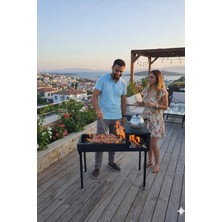 Kamp, Piknik ve Bahçe Için Profesyonel Odun ve Kömürlü Katlanabilir Mangal