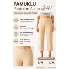 Linotti %100 Pamuklu Kadın Pantolon Astarı – Terletmeyen Nefes Alan Içlik – Beli Lastikli – Beyaz & Ten (Bej)