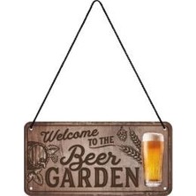 Nostalgic Art Nostalgic-Art Welcome To The Beer Garden Retro Asmalı Metal Levha, 10 x 20 cm