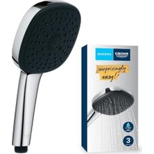 Ahl Shop Comfort 110 El Duşu, 3 Akışlı (Masaj, Yağmur & Jet), Smartswitch, 110MM Kare Duş Başlığı, Silikon Halka, Kireç Önleyici Sistem, Krom, 26092001