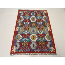 Afgan Halı El Dokuma Afgan Kilim Çift Taraf Kullanım Kök Boya 127 x 174 cm