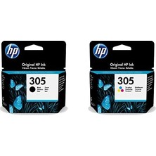 Ahl Shop Hp-Hp Orijinal 305 Black & Üç Renkli Mürekkep Kartuşu, Çoklu, 3YM61AE, 3YM60AE
