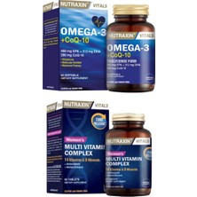 Vitals Omega-3 + CO-Q10 60 Softgel ve Nutraxin Women's Multi Vitamin Complex 60 Tablet