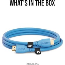 Ahl Shop Hdmı-1.5 Premium Yüksek Hızlı HDMI Kablosu Ethernetli (1.5m/5ft, Mavi)