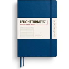 Leuchtturm 1917 LEUCHTTURM1917 Not Defteri Orta Boy (A5), Sert Kapak, 251 Numaralandırılmış Sayfa, Çizgili, Indigo Mavisi