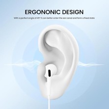 Ahl Shop Type-C Kablolu Kulaklık – Mikrofonlu, 45° Ergonomik Tasarım, Hi-Fi Stereo Ses, Bas Güçlü, Tüm Type-C Telefonlarla Uyumlu (Silikonlu)