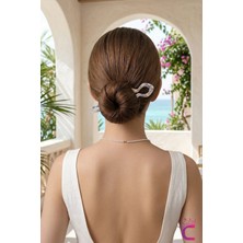 Cinderella Summer Mermer Desenli Retro Estetik Asetat Saç Topuz Tokası 11CM - Trend French Pin Çubuk Toka