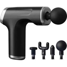 Just Cheap Store Şarjlı Masaj Tabancası 4 Başlıklı Mini Masaj Tabancası ve Masaj Aleti