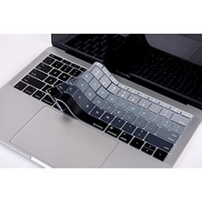 Ahl Shop Us Ingilizce Klavye Koruyucu MacBook A1534 A1708 Uyumlu Silikon Keyboard Cover Amerikan Enter Ansı Layout English Keyboard Protector Siyah Gri