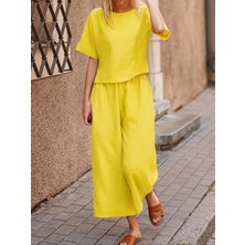 Etiler Collection Kadın Kısa Kollu Kayık Yakalı Bluz ve Pantolon Ikili Takım