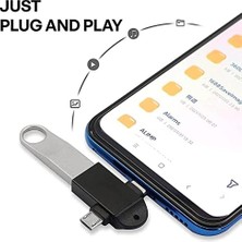 Ahl Shop 6549 Micro USB Type-C 3 In 1 Dönüştürücü Çevirici Adaptör Otg USB 3.0 Girişli Type-C - Micro USB Dönüştürücü Aparat