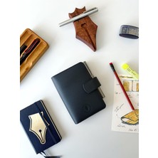 Eng Leather Saffiano Deri Koleksiyonu  A6 Defter & Kalem Çantası Deep Teal