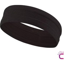 Cinderella Erkek Kadın Spor Saç Bandı Kaydırmaz Form Siyah - Ter Emici Fitness Yoga Tenis Sporcu Bandanası Toka