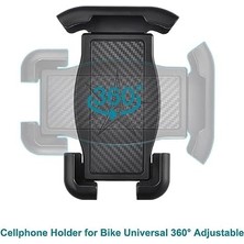 Ahl Shop HT-T45 Motosiklet ve Bisiklet Gidonu Için 360 Dönebilen Telefon Tutucu 4.5" - 6.5"