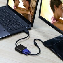 Ahl Shop HDMI To VGA Kablosu Çevirici Dönüştürücü Adaptör HDMI VGA Monitör Kablosu 4487