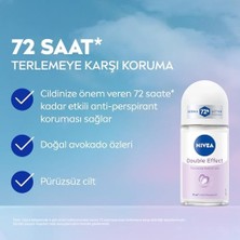 Ahl Shop Kadın Roll-On Deodorant Double Effect 50ML, 72 Saat Anti-Perspirant Koruma, Alkolsüz, Pürüzsüz Koltuk Altı