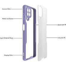 Ahl Shop Galaxy M22 Kılıf Kamera Korumalı Arkası Mat Silikon Platin