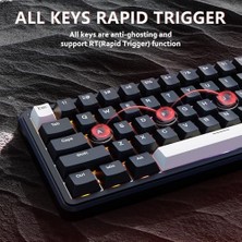 Ahl Shop Attack Shark X65 He Manyetik Anahtarlı 65% Gaming Klavye – 8000 Hz Ultra Hızlı Tepki, 0.01 mm Rapid Trigger Hassasiyeti, Pbt Tuşlar, Rgb Aydınlatma, Qmk Desteği (Business Black)
