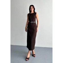 Shopping Shop Beli Kemerli Elbise KAHVE