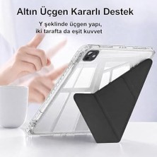 Ahl Shop Galaxy Tab S10 Lite ile Uyumlu Kılıf SM-X400 Saydam Arka Kapak Flip Smart Cover Katlanabilir Standlı Darbe Emici Koruyucu Tablet Kılıfı Akıllı Uyku Özellikli Mavi