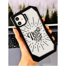 Ahl Shop Iphone 11 ile Uyumlu Kenarı Asimetrik Baskı Tasarımlı Yumuşak Silikon Kılıf