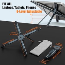 Ahl Shop Taşınabilir Dizüstü Bilgisayar Standı Seyahat, 3'ü 1 Arada Masa Tableti Montaj Bilgisayar Tutucu Manyetik Telefon Tutucu Tripod, 10-15,6 Inç Dizüstü Bilgisayarlar ve 4-13 Inç Tabletler/telefonlar Için