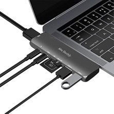 Ahl Shop MacBook Usb-C Hub ve Çoklayıcı 7-In-1 | 4K Hdmı, USB 3.0, Sd/microsd | M1 ve M2 Uyumlu Gri