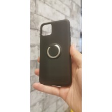 Vendas Ucuzluk Çadırı iPhone 11 Pro Max Uyumlu Yüzüklü Silikon Kılıf - Siyah
