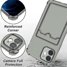 Ahl Shop Xiaomi Redmi Note 10 4g Ile Uyumlu Transparent Pulisic Kartlıklı Darbe Emici Shock-Absorbing Kartvizit Bölmeli Transparent Görünümlü Card Case Antişok Kılıf, Şeffaf