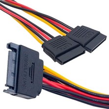 Ahl Shop Sata Çoklayıcı, 1 Erkek 2 Dişi 2 Port Çoklayıcı, 15 Pin, Sata HDD Bağlantı Kablosu,