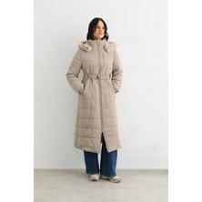 Doque 67021 Kol Ucu Lastikli Önü Boydan Fermuarlı Kapişonlu Şişme Mont #12-25#