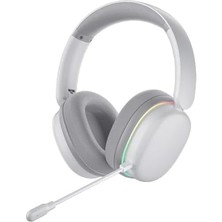 Ahl Shop Aula G7 Pro Tri Mode Kablosuz Rgb Gaming Mikrofonlu Oyuncu Kulaklığı 7.1 Surround Ses 40MM Driver Düşük Gecikme E-Spor Kulaklık Beyaz
