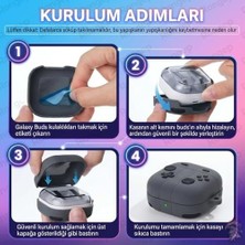 Ahl Shop Galaxy Buds 4 Pro/buds 4 Için Kılıf Darbe Emici Köşe Korumalı Galaxy Buds4 Kulaklık Kılıfı Yumuşak Dokulu Oyun Konsolu Görünümlü  Buds 4 Pro Kılıf (Koyu Gri)