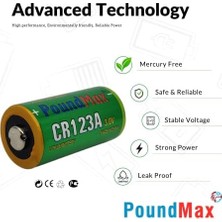 Ahl Shop Poundmax CR123A 3 V DL123A / EL123A / CR123A / CR17345 CR123 Lityum-Iyon Fotoğraf Pili