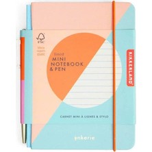 Kikkerland Inkerie Çizgili Mini Defter ve Kalem Seti