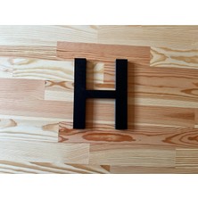 OZN 3D Tasarım Dekoratif Harf 'h' Allerta Font (20 Cm)- Siyah