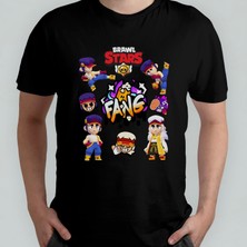 Pixxa Brawl Star Fang Unisex %100 Pamuklu Bisiklet Yaka T-Shirt Model 1
