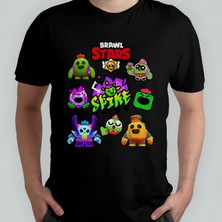 Pixxa Brawl Stars Spike Unisex %100 Pamuklu Bisiklet Yaka T-Shirt Model 1