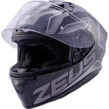 Zeus ZS-826 Pearl Black Silver Bk3 Kapalı Kask (Pinlock Dahil)