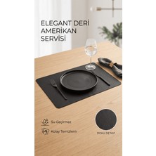 Sepetçi Baba Elegant Siyah Deri Amerikan Servisi - Su Geçirmez ve Kolay Temizlenir - 147