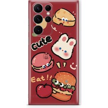 Lelia Samsung Galaxy S22 Ultra Uyumlu Baskılı Şeffaf Telefon Kılıfı | Koleksiyon: Snacktoon Delight