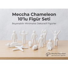 Print Zone Meccha Chameleon 10'lu Figür Seti - Boyanabilir Minimalist Dekoratif Figürler - 8cm