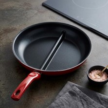 Ahl Shop Redio Cingöz Tava - Yanmaz Yapışmaz Kırmızı Pankek, Krep ve Yumurta Tavası (30 Cm)