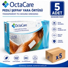 Octacare Su Geçirmez Pedli Şeffaf Pu Film Steril Yara Örtüsü 5 cm × 7,5 cm (5 Adet)
