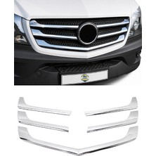Otokap Universal Mercedes Sprinter W906 2013-2018 Uyumlu Krom Ön Panjur 5 Parça Abs Krom Panjur Çıtası