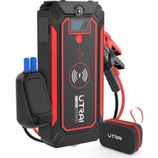 Ahl Shop Utraı Jstar 4 24000 Mah 2500A Jump Starter Taşınabilir Akü Takviye Cihazı (Kablosuz Şarj + Pusula + Çanta + LED Lamba + Powerbank)